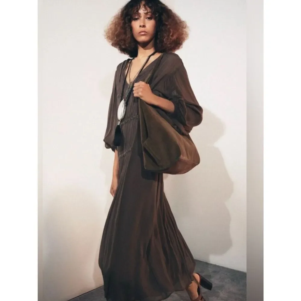 ZARA BEADED EMBROIDERED DRESS ZW COLLECTION - Picture 4 of 9